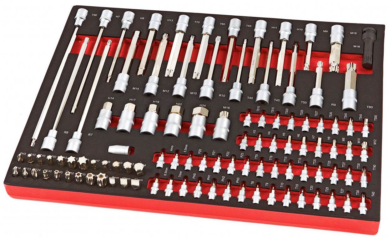 Werkzeugeinlage 102tlg. SET Bits & Steckschlüssel